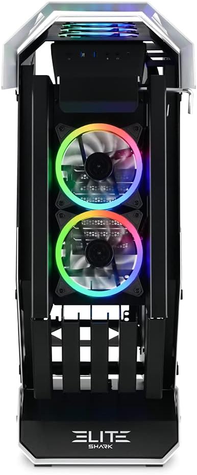 Sharkoon Elite Shark CA700, massives Design-PC-Gehäuse, ARGB, PCIe-Riser-Kabel zur vertikalen Grafik