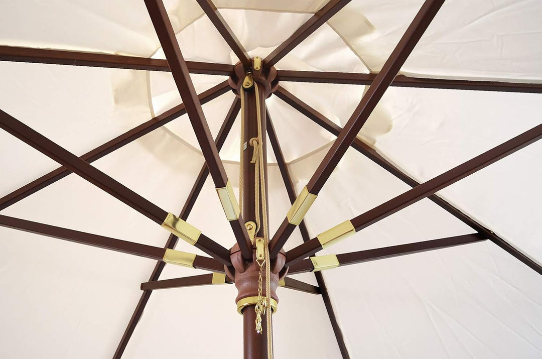 Kai Wiechmann Sonnenschirm 300 cm edel Windauslass UV-Schutz 50+ Naturweiss, Naturweiß