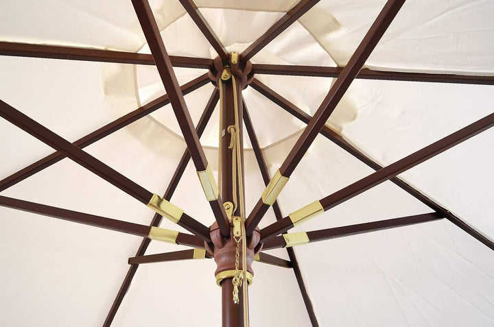 Kai Wiechmann Sonnenschirm 300 cm edel Windauslass UV-Schutz 50+ Naturweiss, Naturweiß