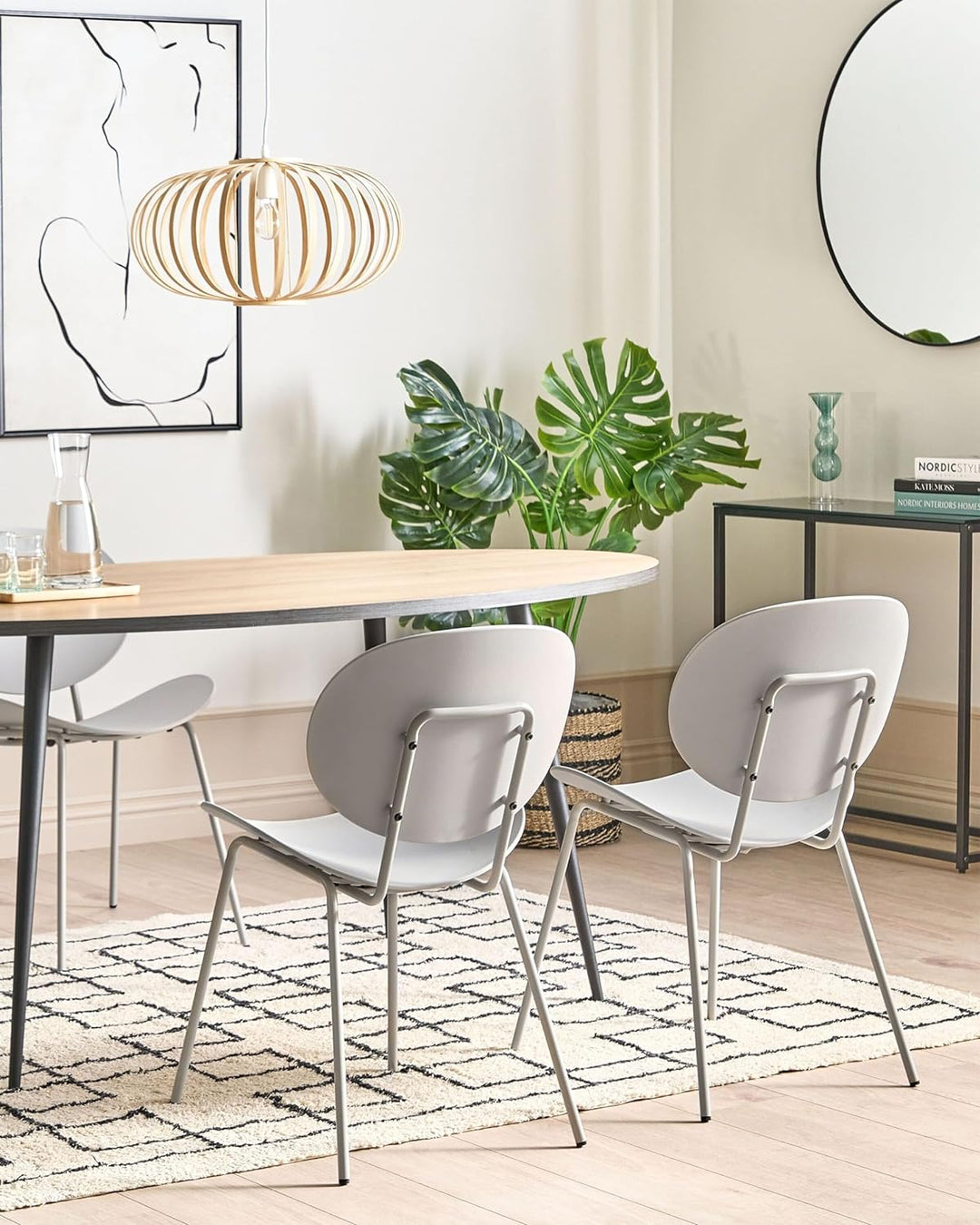 Esszimmerstuhl 2er Set Kunststoff grau mit Metallfüssen Modern Shonto
