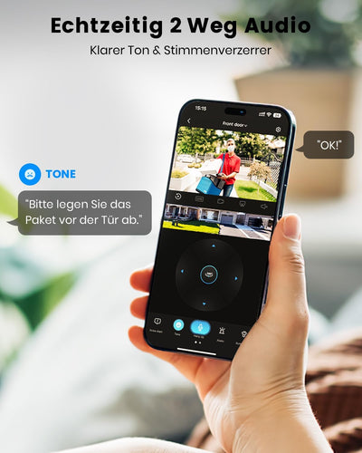 AOSU 2K überwachungskamera Aussen Akku Solar, Kamera Outdoor mit Installationsfreie Solarpanel, 360
