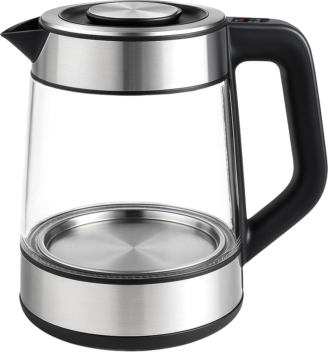 Retoo Elektrischer Glas Wasserkocher 1,7L, 2200W Schnellkochfunktion, Temperaturwahl 40–100°C, LED-B