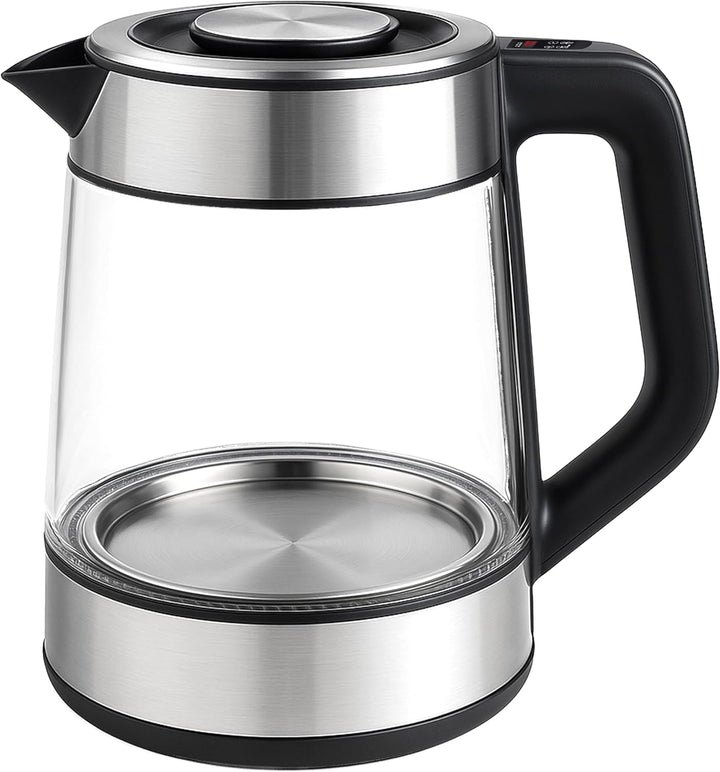 Retoo Elektrischer Glas Wasserkocher 1,7L, 2200W Schnellkochfunktion, Temperaturwahl 40–100°C, LED-B