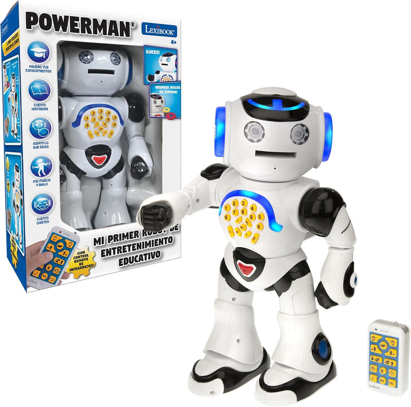 Lexibook Powerman Roboter, Weiss (ROB50ES) - Spanische Version, ROB50ES