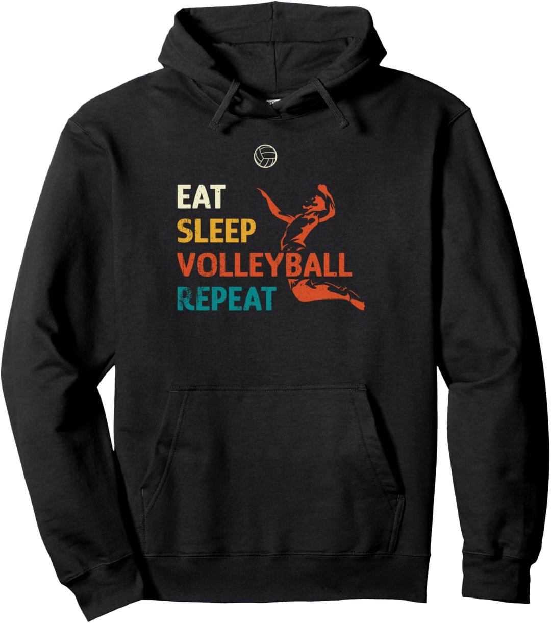 Eat Sleep Volleyball Repeat Volleyball Pullover Hoodie