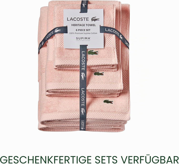 Lacoste Heritage Supima Badetuch, Baumwolle, 76,2 x 137,2 cm, Hellrosa