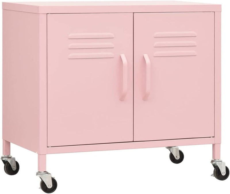 MNISDFL Garderobenschränke Wohnzimmer Sideboard Zimmermöbel Lagerschrank Rosa 60x35x56 cm Stahl 60 x