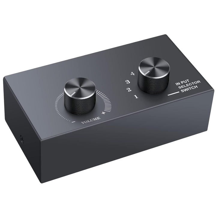 Cinch Umschalter PROZOR 6x1/1x6 Bidirektional Audio Umschalter Switch mit Lautstärkeregler RCA Stere