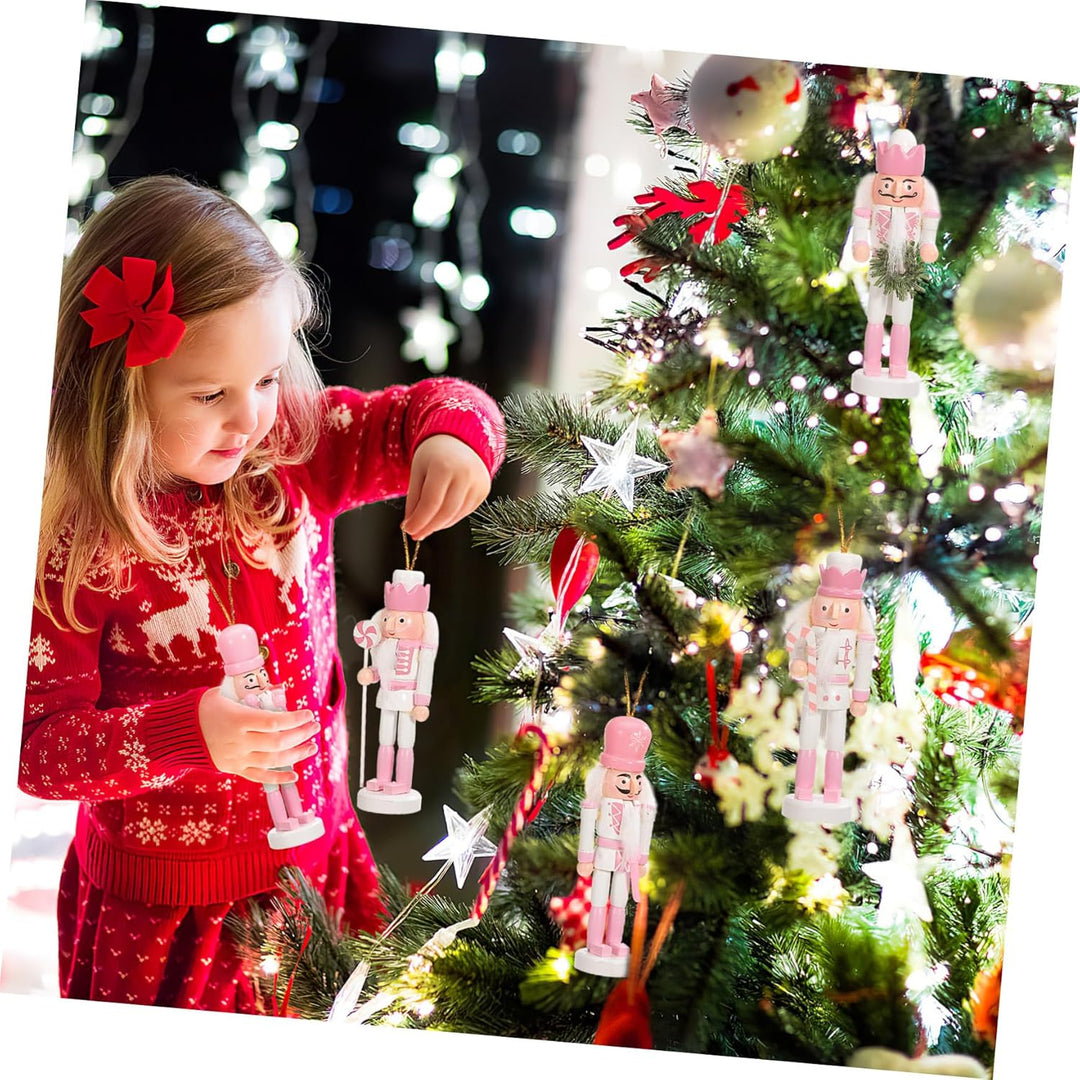 5 Stück Weihnachts-Nussknacker Zum Aufhängen Holz-Nussknacker Zum Aufhängen Weihnachts-Figuren Aus H