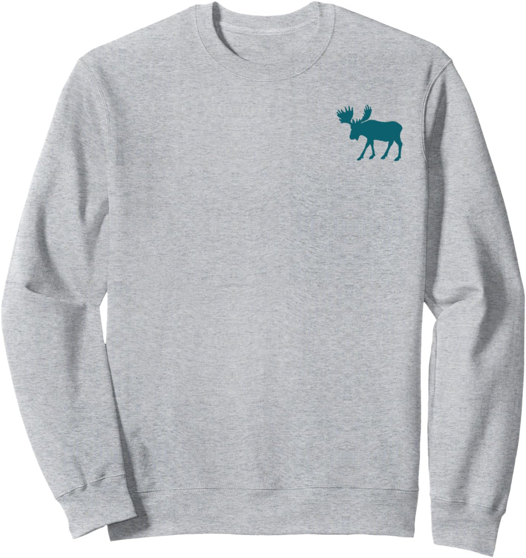 Simple Moose Pocket Print Sweatshirt