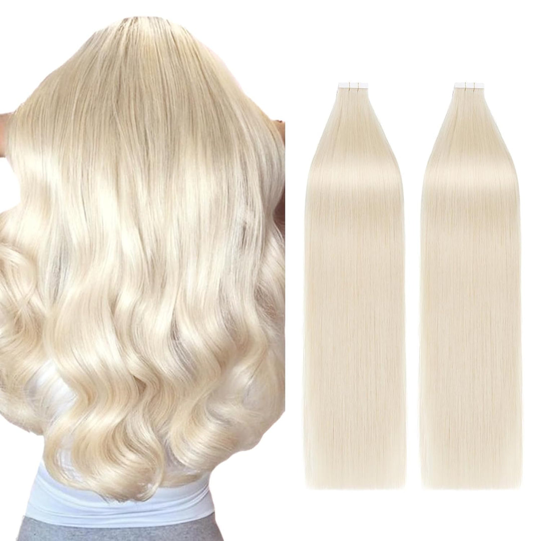 Silk-co Tape Extensions Echthaar 40stk, Remy Tape in Extensions Haarverlängerung, Skin Weft Echthaar