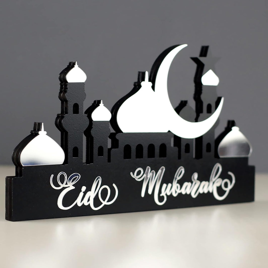 iwa concept Islamische Tischdekorationen aus Holz mit Acryl, Ramadan-Kareem-und Eid-Mubarak-Dekorati