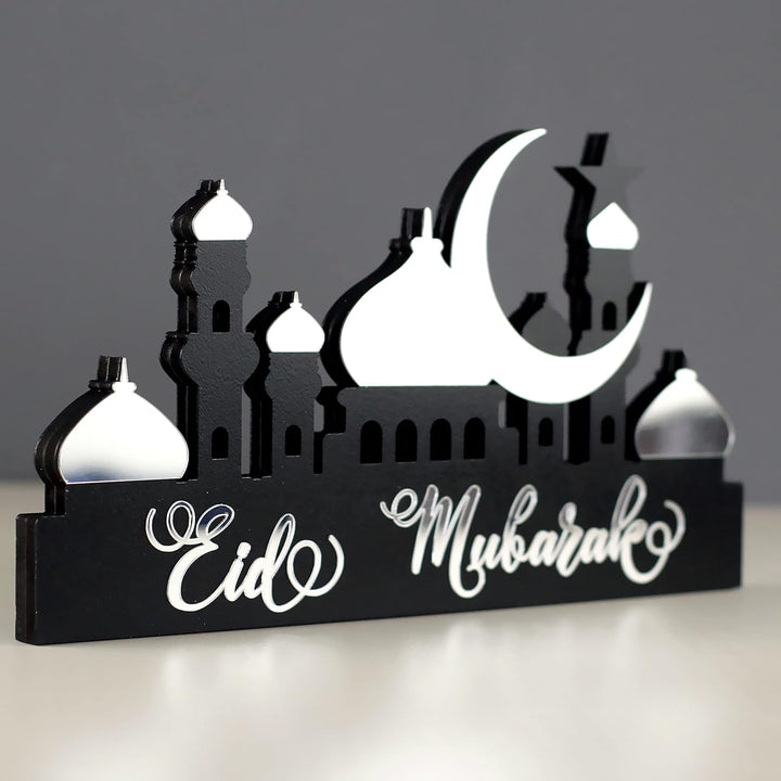 iwa concept Islamische Tischdekorationen aus Holz mit Acryl, Ramadan-Kareem-und Eid-Mubarak-Dekorati