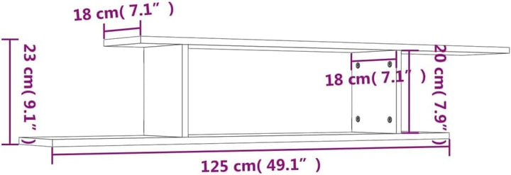 vidaXL TV Wandregal Lowboard Wandboard Schweberegal Hängeregal Dekoregal Freischwebend Regal Bücherr