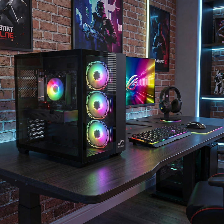 STGsivir Gaming PC, Ryzen 5 3400G, RTX 2060S 8G, 16G DDR4, 1T SSD | Gaming Computer für Streaming,Vi