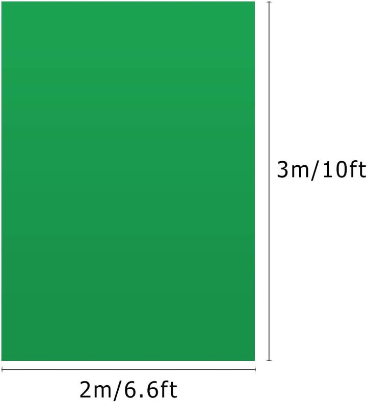 Andoer Greenscreen Kit, Grüner Fotohintergrund Waschbares 2 x 3M mit Hintergrund ständer 2 x 3M, 3 K