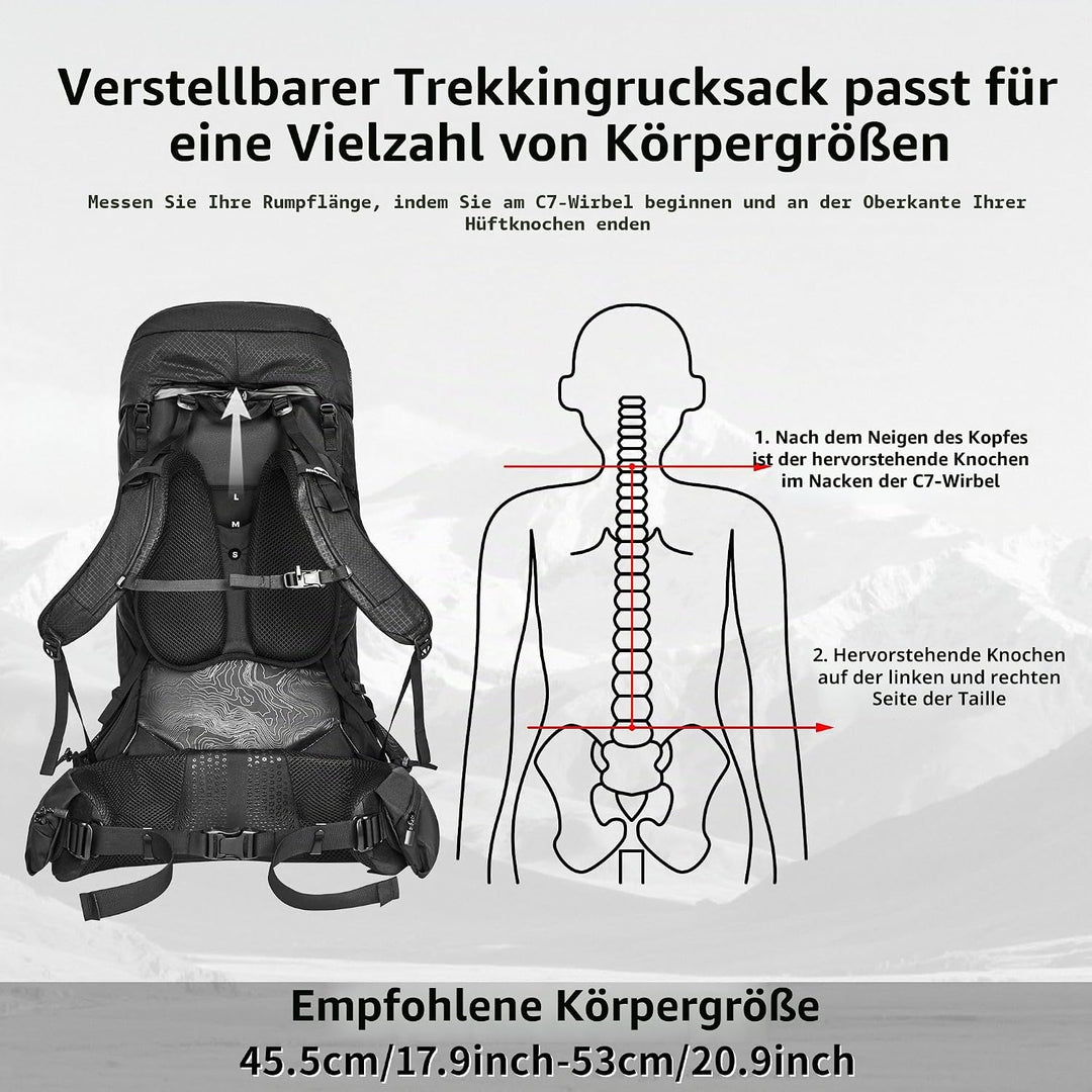 Naturehike Wanderrucksack 70L Herren Damen Reiserucksack Wasserdichter Trekkingrucksäcke für Outdoor