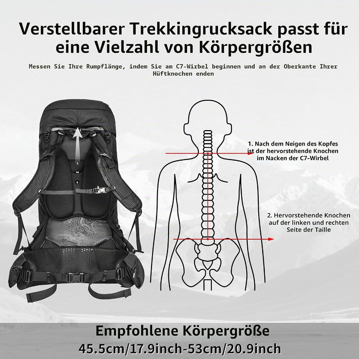 Naturehike Wanderrucksack 70L Herren Damen Reiserucksack Wasserdichter Trekkingrucksäcke für Outdoor