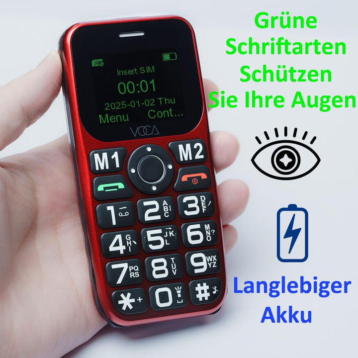 VOCA 4G-Telefon mit grossen Tasten für Senioren | Entsperrtes 4G LTE | Verstärkte Lautstärke | SOS-T