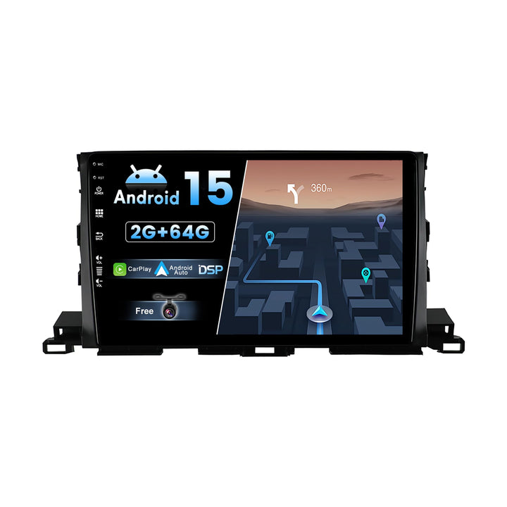 Android 15 Autoradio für Toyota Highlander (2015-2018) - Eingebautes CarPlay Android Auto - KOSTENLO