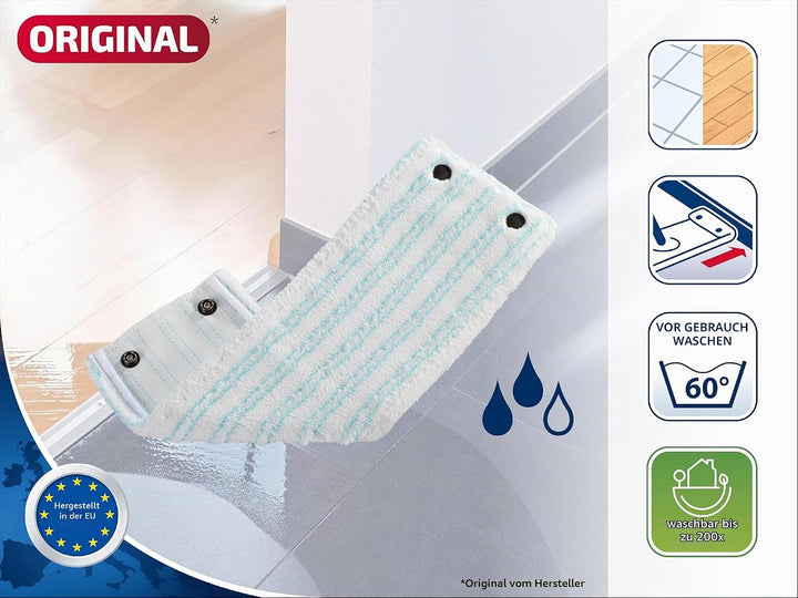 Leifheit Wischbezug CLEAN Twist XL/Combi XL Micro Duo 3er Set, Bodenwischer Ersatzbezug, Mikrofaser