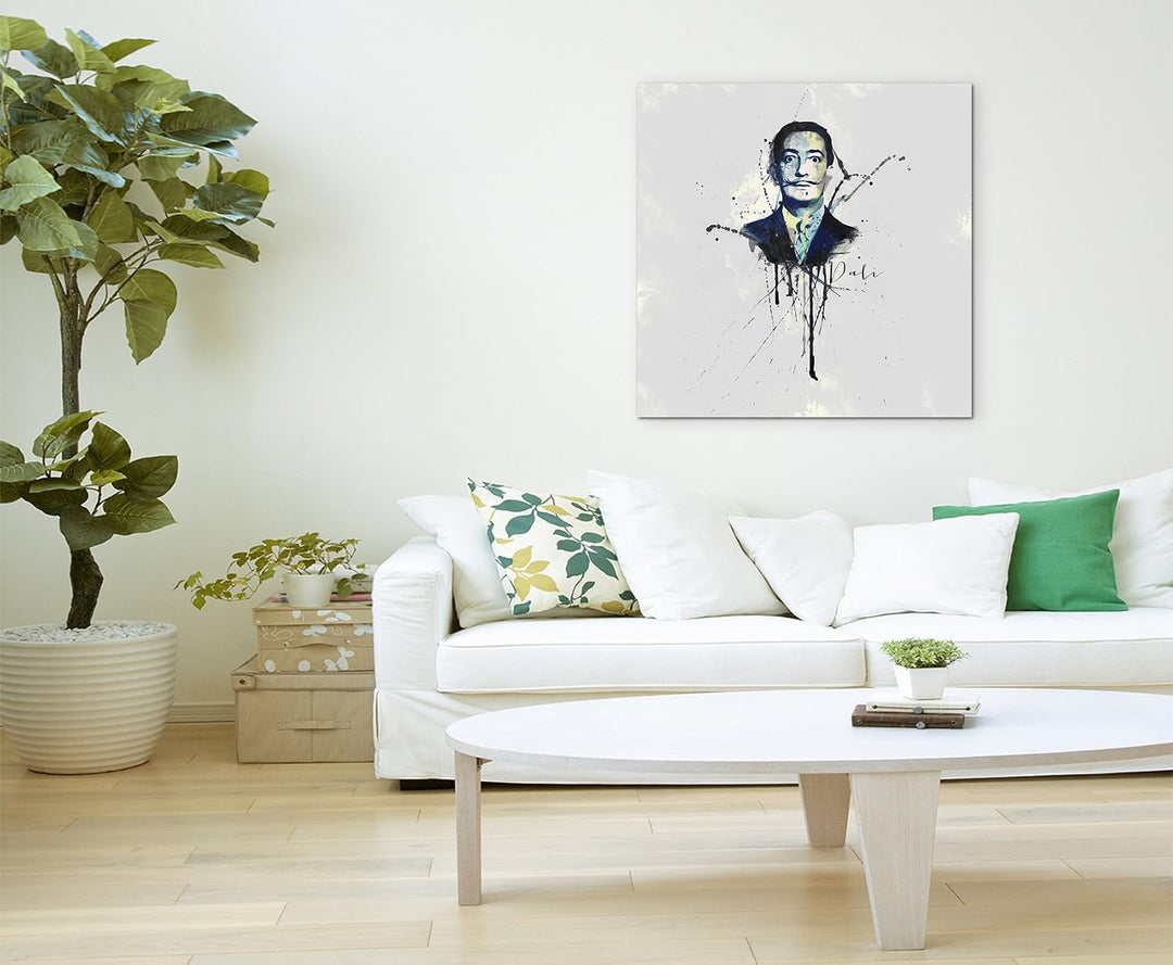 Paul Sinus Art Salvador Dali II 60x60cm Keilrahmenbild Kunstbild Aquarell Art Wandbild auf Leinwand