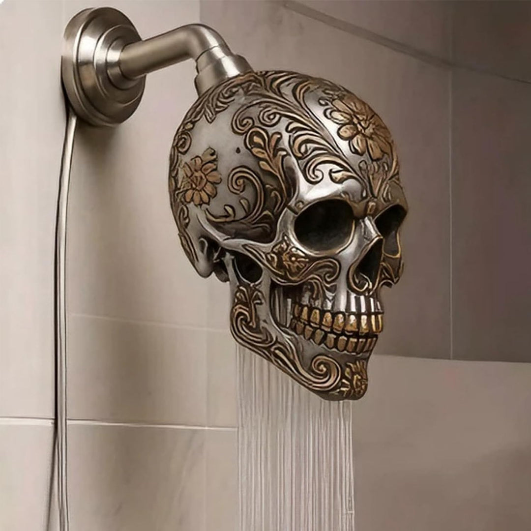 Regenduschkopf – Zubehör in Schädelform für Badewanne – Duschkopf in Form eines Skeletts aus Harz, v