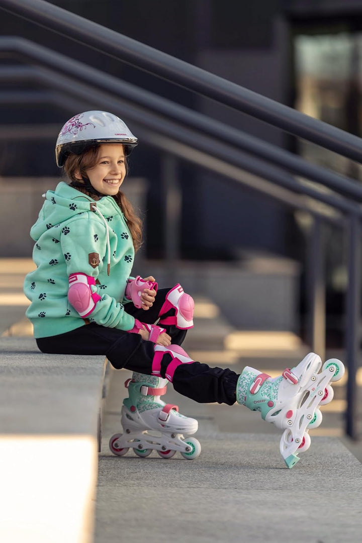 4in1 Inlineskates/Triskates/Rollschuhe/Schlittschuhe mit LED Leuchtrad verstellbar 26-29 (15,5cm-18c