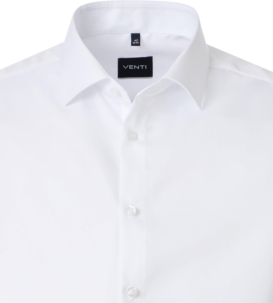 Venti Herren Twill Hemd unifarben extra Langer Arm 72cm Modern Fit 45 Extra Tall Weiss, 45 Extra Tal