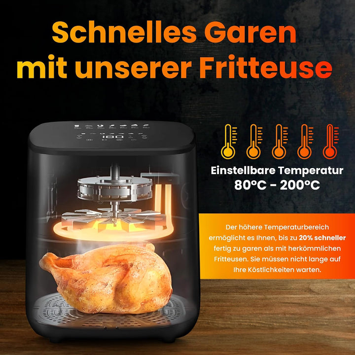 Extralink Heissluftfritteuse 5L 1500W Airfryer 7 Programme Touch LED 5 liters, 5 liters