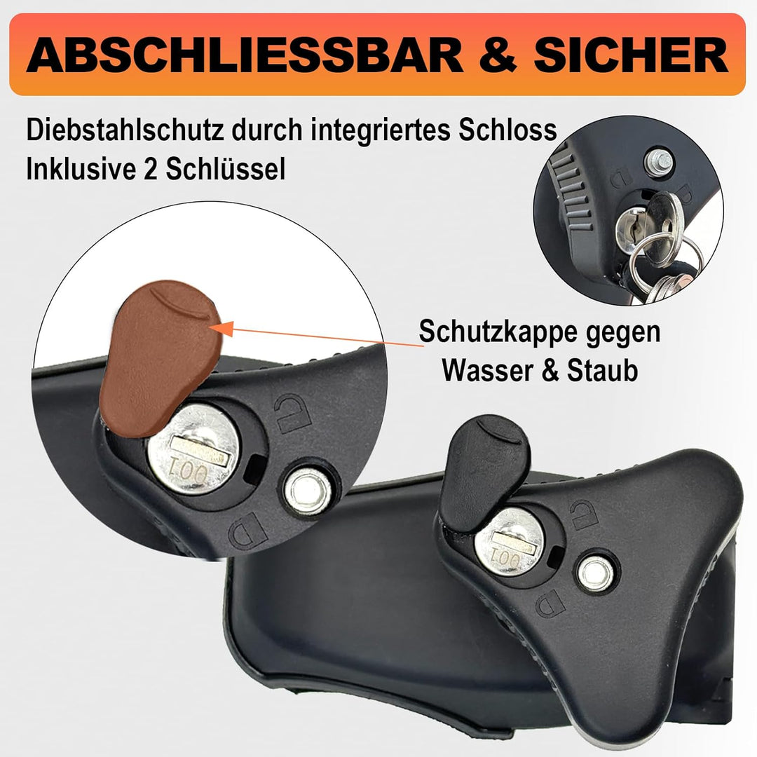 TEOV Rahmenhalter für Fahrradträge 49 cm, Abschliessbare Rahmenhalterung, für U-Förmiger Rahmen Ø 2,