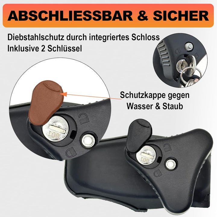 TEOV Rahmenhalter für Fahrradträge 49 cm, Abschliessbare Rahmenhalterung, für U-Förmiger Rahmen Ø 2,