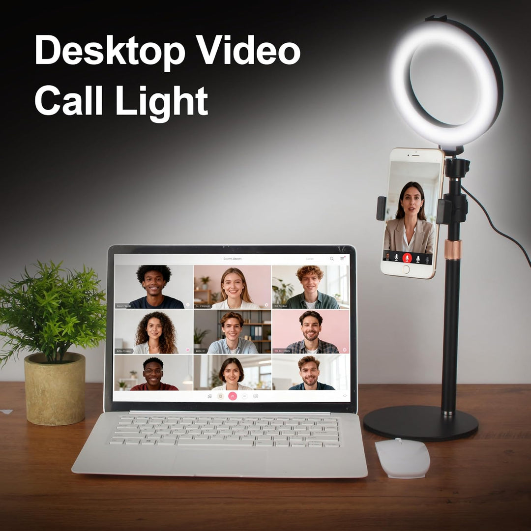 Ringlicht mit Stativ, 6 Zoll LED Ring Light mit 3 Lichtfarben und 10 Helligkeiten, Selfie Licht für