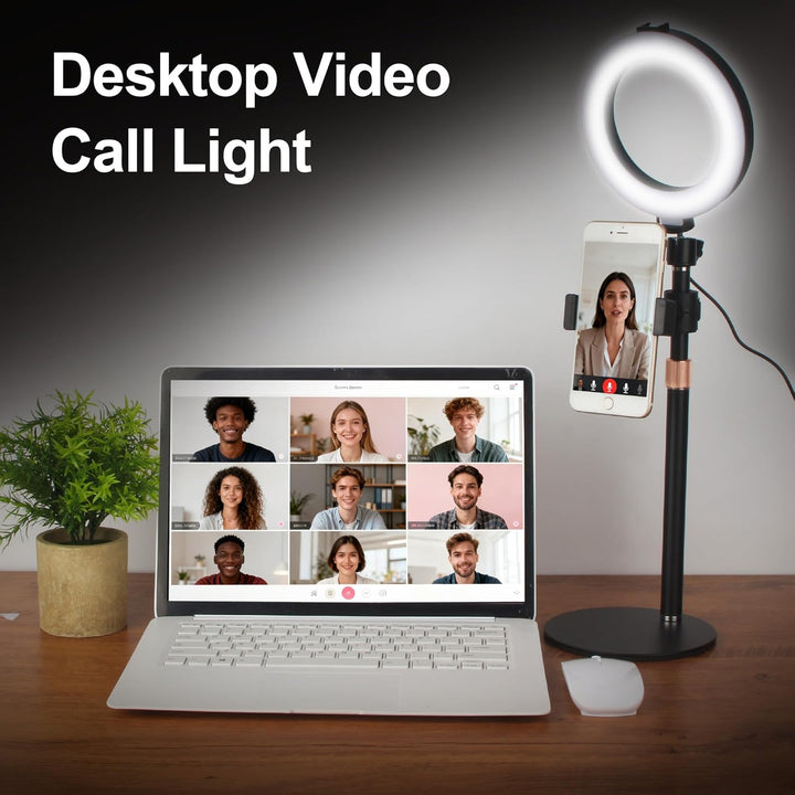 Ringlicht mit Stativ, 6 Zoll LED Ring Light mit 3 Lichtfarben und 10 Helligkeiten, Selfie Licht für