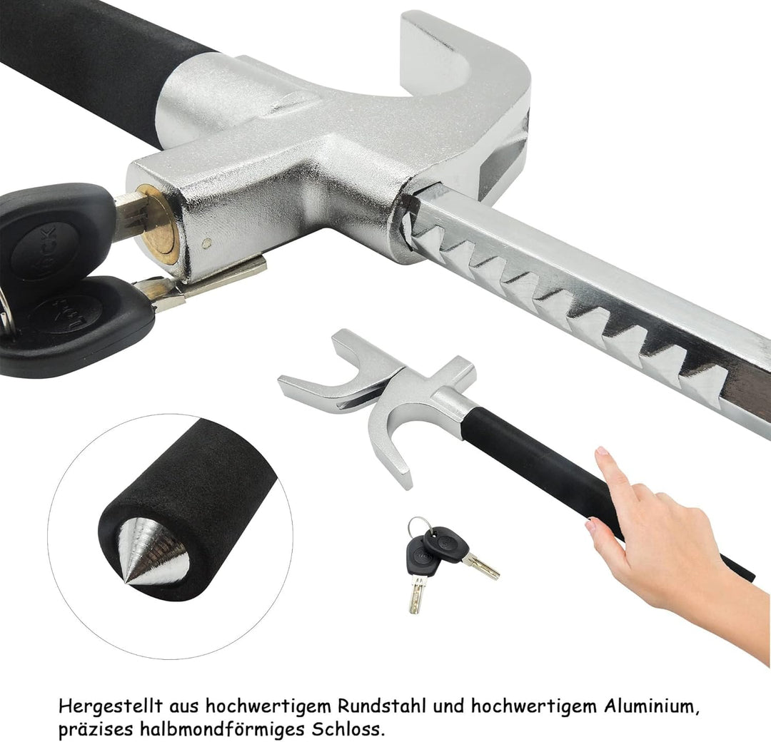HISports Lenkradkralle,Parkkralle mit Teleskopfunktion,für Diebstahlsicherung Auto, Wohnmobile Lenkr