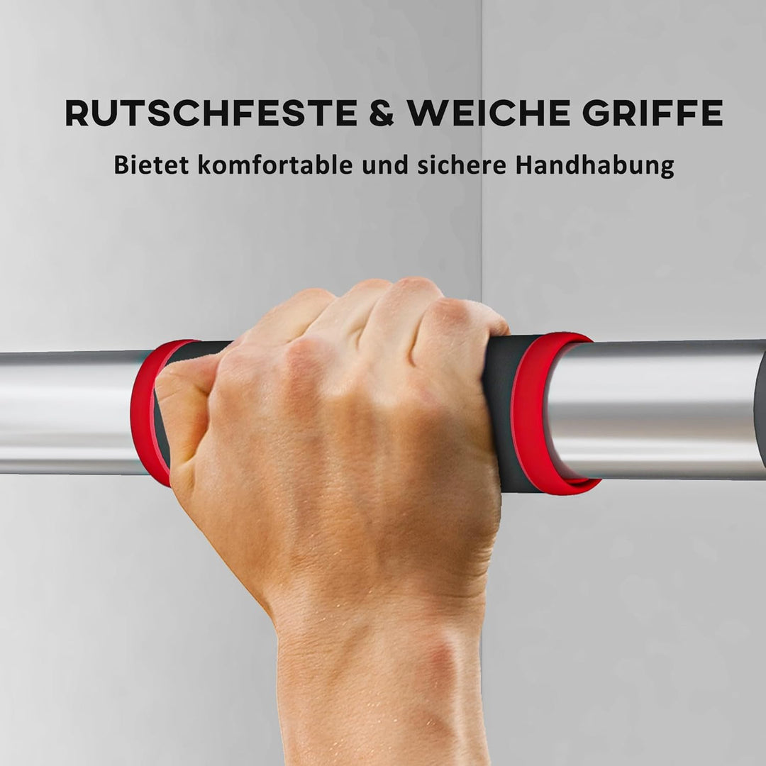SPORTNOW Klimmzugstange, Verstellbar Türrahmen, Rutschfest Türreck Wandmontage, Pull Up Bar für Fitn