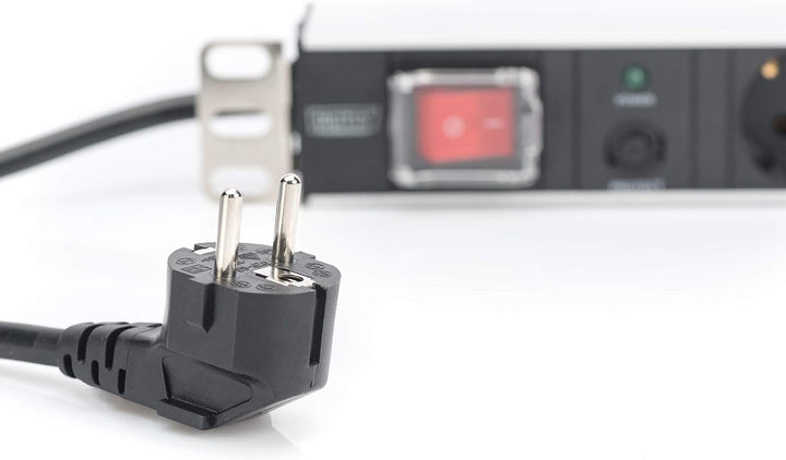 DIGITUS 19" Steckdosenleiste - 7 Abgriffe - 1HE - 250VAC - 50/60Hz - 16A - 4000W - Mit Überlastschut