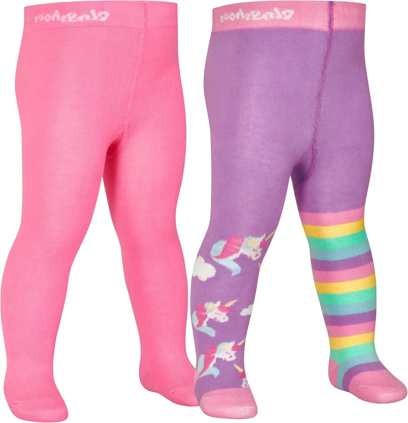 Playshoes Unisex Kinder Strumpfhose 98-104 Einhorn 2er Set, 98-104 Einhorn 2er Set