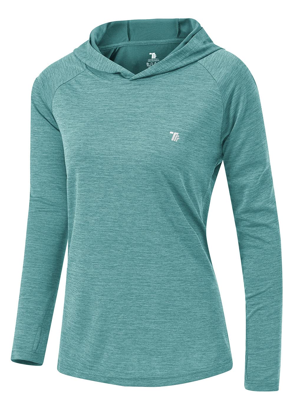 YSENTO Damen Laufshirt Langarm Sportshirt UPF 50+ Schnelltrocknend UV Schutz Hoodie Pullover Wanders
