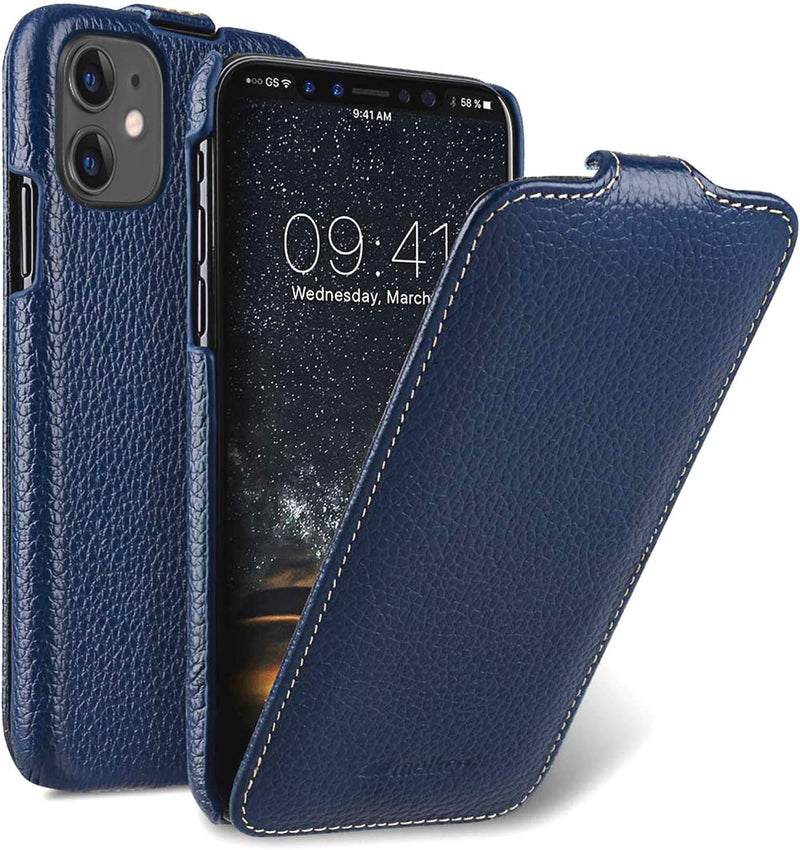 Hülle passend für Apple iPhone 11 (6,1 Zoll), Handyhülle mit beschichtetem Leder, Flip-Case, Schutzh