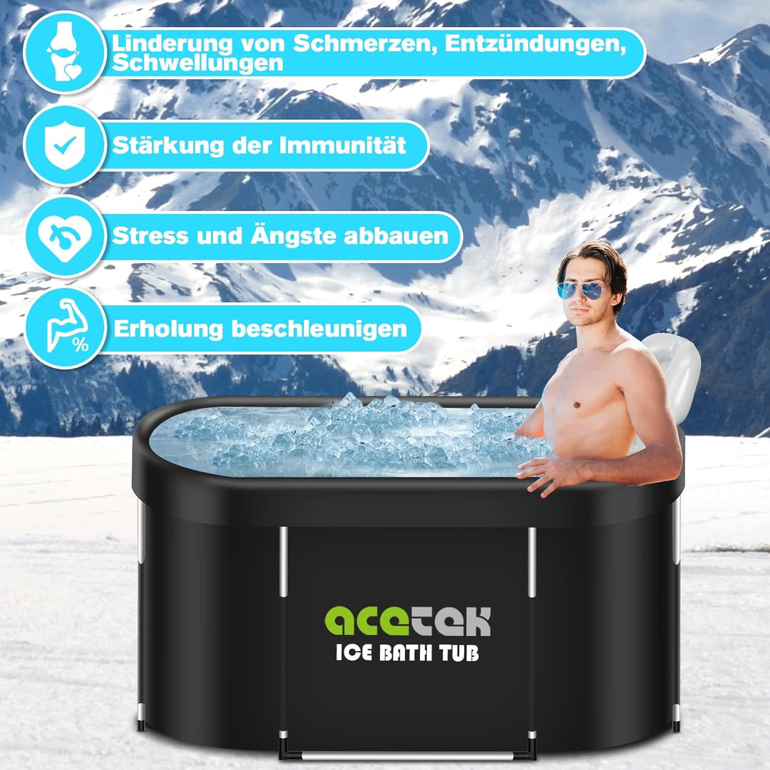 380L grosse ovale Eisbad Tonne für Athleten, mehrschichtige tragbare kalte Eisbad Badewann im Freien