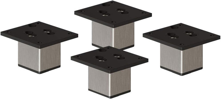 sossai® Exklusiv - Aluminium Möbelfüsse | E4MF-N | 4er Set | Höhe: 60mm | Farbe: Inox 4 Stück, Höhe: