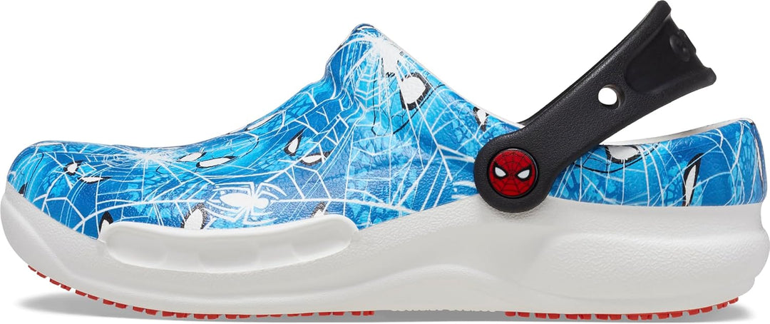 Crocs Unisex Bistro Graphic Clogs, Spider Man White