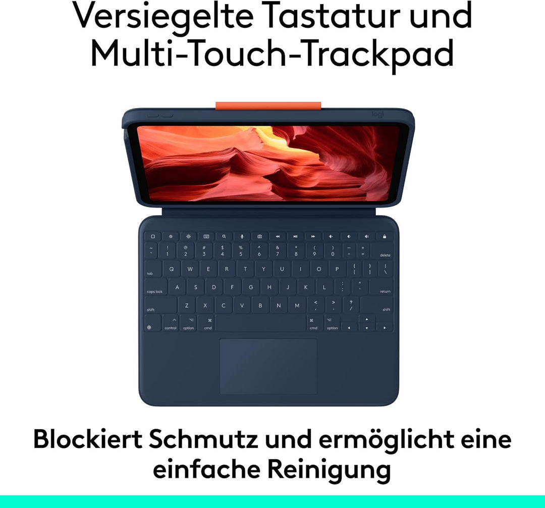 Logitech Rugged Combo 4 Touch Tastatur-Case mit Trackpad und Smart Connector für iPad (10. Generatio
