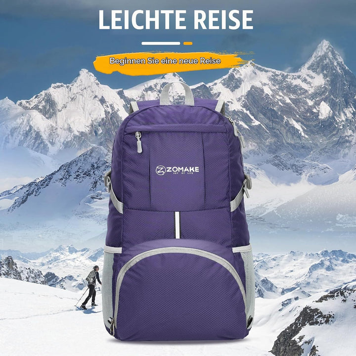 ZOMAKE 35 L Leicht Faltbarer Rucksack Packbare Backpacks, Kleiner Rucksäcke Wanderrucksack Wasserdic