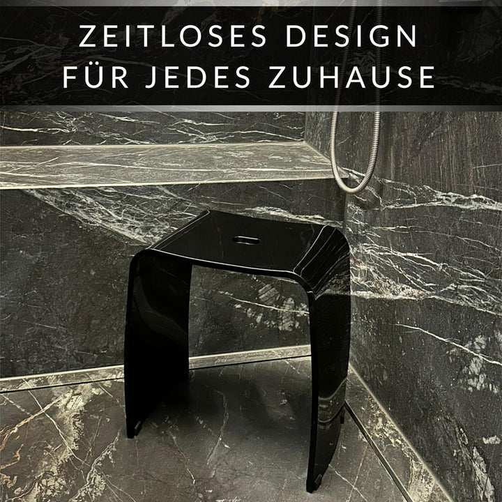 Libaro Badhocker Meran aus Acryl, für die Dusche geeignet, mit Griff, Zeitloses Design, rutschsicher