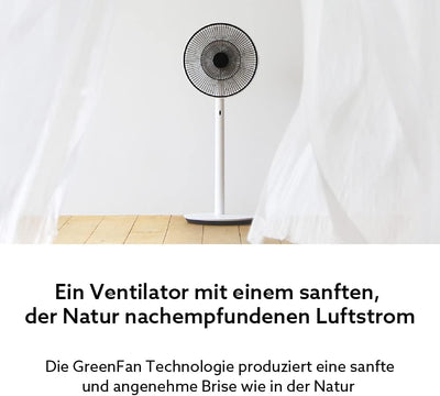 BALMUDA The GreenFan | Stand-/Tischventilator | DC Motor | Leise 13 dB | 1.5W Energie Sparen | 15m R