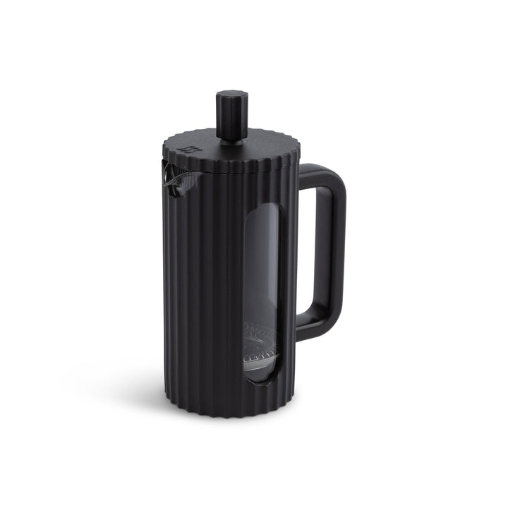 French Press aus Glas – Edelstahlfilter & hitzebeständiges Borosilikatglas – 350 ml – Schwarz Schwar