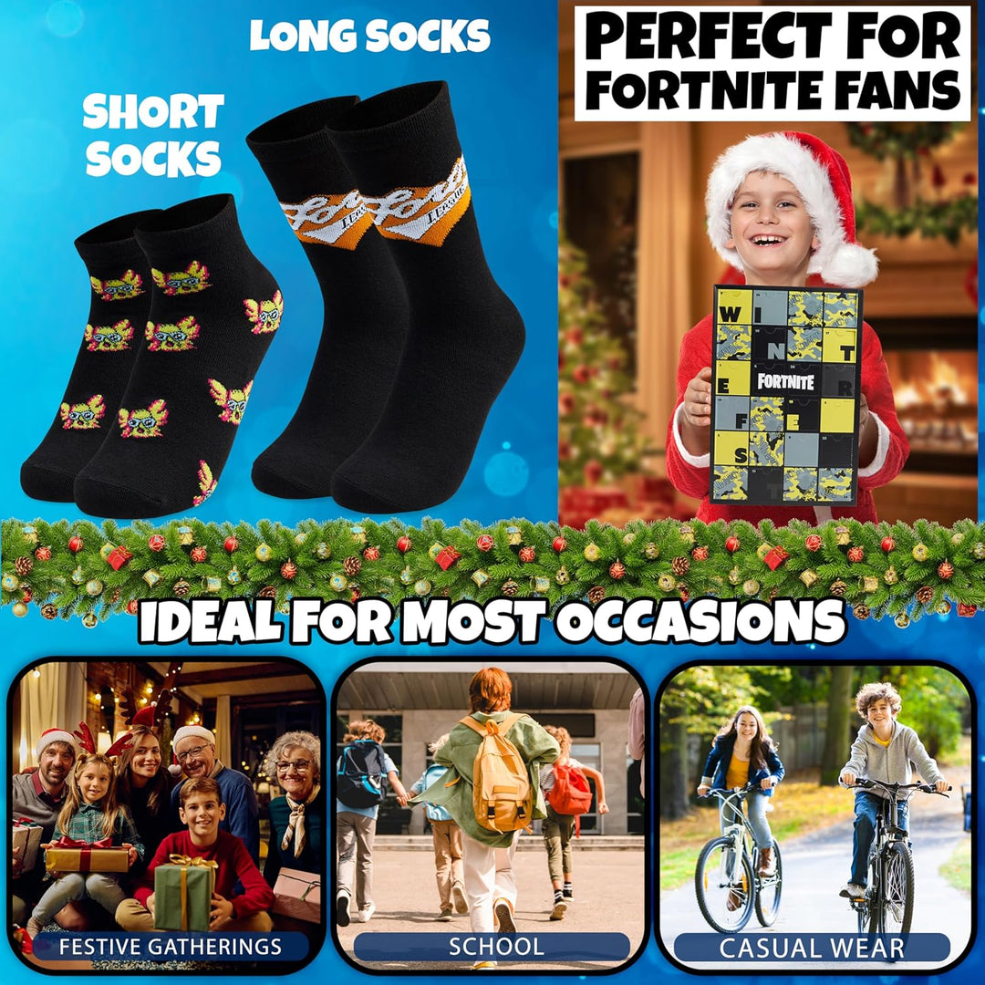 Get Trend Fortnite Socken Adventskalender 2025 für Teenager &amp; Herren, 24 Paar, 39-42.5, Bequem &amp; Wei