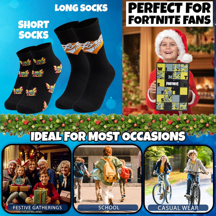 Get Trend Fortnite Socken Adventskalender 2025 für Teenager &amp; Herren, 24 Paar, 39-42.5, Bequem &amp; Wei